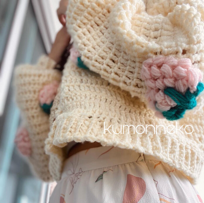 Crocheted Strawberry Cardigan