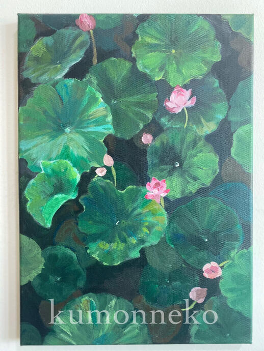 ”Lotus Leaves” Acrylic on Canvas